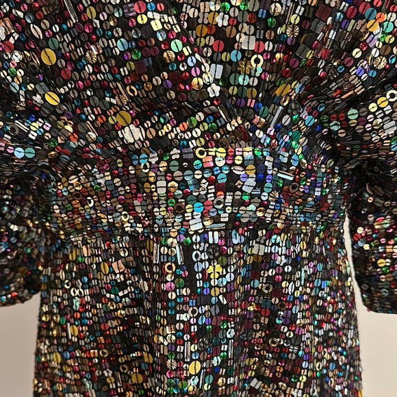 Multicolor Sequin Dolman Sleeve Dress NWOT - Picture 2 of 6